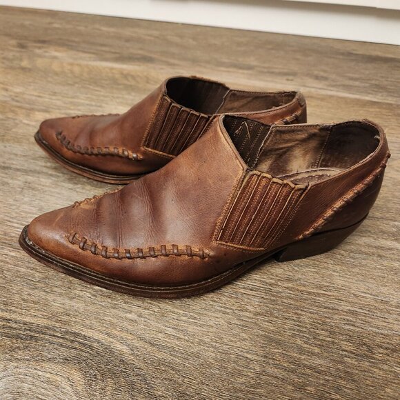 Vintage Guess by Georges Marciano Leather Western Cowgirl Bootie Loafers SZ 7.5 - Picture 3 of 7